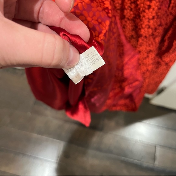 Ann Louise Roswald - Red Silk Dress w/ pockets - Size UK 10/US 4-6 - Picture 8 of 11